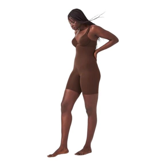 SPANX Power Series Mid Thigh Shaping Shorts Shapewear Sz M Chestnut 2745 - Picture 7 of 14